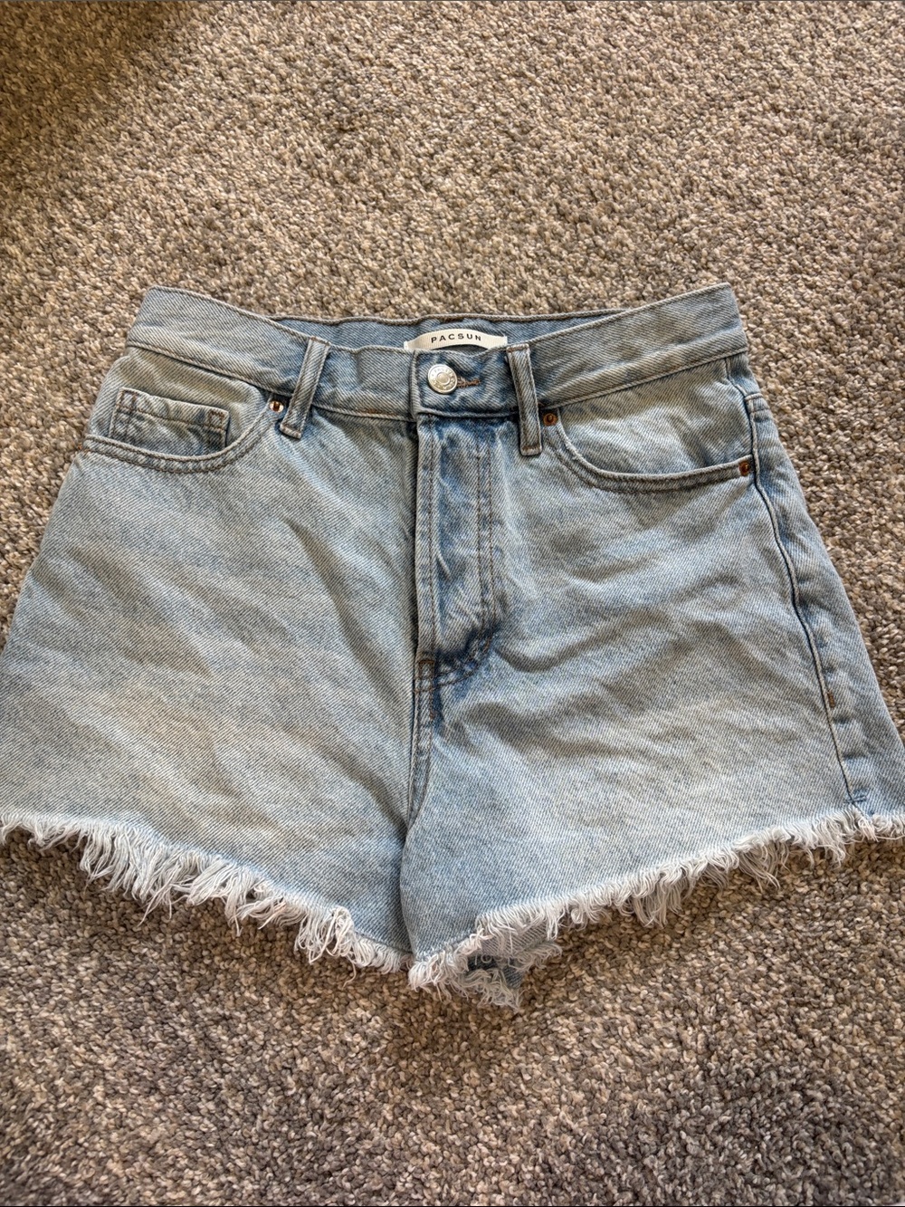 PacSun Light Wash Denim Cutoff Shorts with Frayed Hem